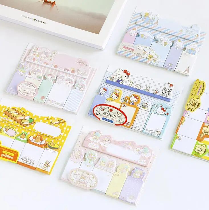 

Lovely Kitty Melody Cinnamoroll Self-Adhesive N Times Memo Pad Sticky Notes Bookmark School Office Supply
