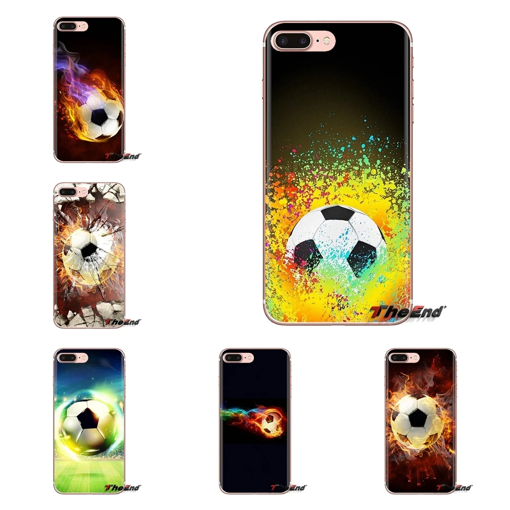 Прозрачный мягкий чехол для футбольного мяча Fire Football Xiaomi Mi4 Mi5 Mi5S Mi6 Mi A1 A2 5X6X8 9 Lite SE