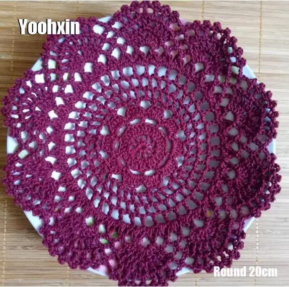 

Vintage round lace cotton table place mat crochet coffee placemat pad Christmas drink coaster cup mug tea dining doily kitchen