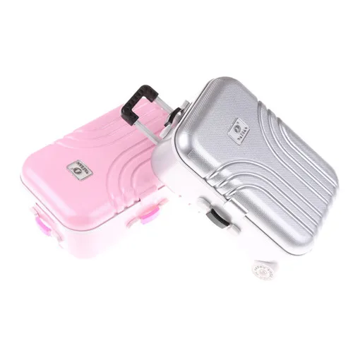 1 шт дорожный набор чемоданов розового/серебристого цвета, чемоданчик для кукол, аксессуары для 18 дюймов для куклы