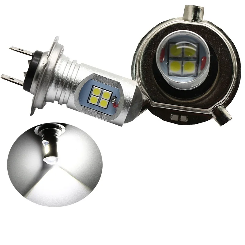 2Pcs H7 H4 LED Lamp Super Bright Car Fog Lights 12V 24V 6000K White Car