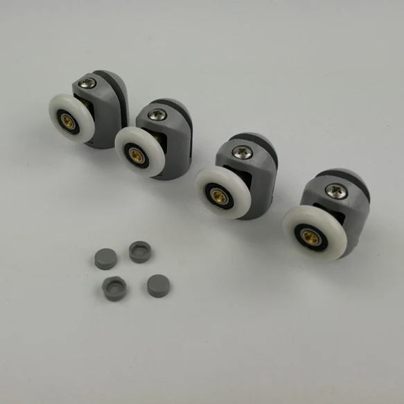 4pcs upper parts 4 шт-8 шт./лот медная стяжка и пластиковый материал душевые комнаты ролик дверцы кабины бегуны/Ролики/шкивы, диаметр 23 мм/25 мм - Цвет: 4pcs upper parts