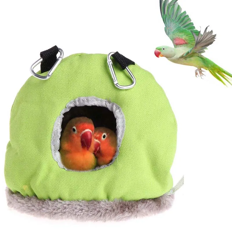

Plush Parrot Nest Hammock Warm Comfortable Parrot Cave House Hanging Birds Swing Sleeping Bed Warm Pet Bird Cage Supplies