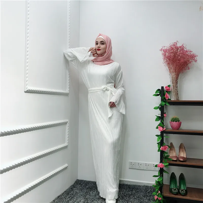 Хиджаб для мусульманок, платье в складку черного цвета, абайя, марокканский Дубай, Турция, кафтан, турецкая исламская одежда, Бангладеш, бандажный Халат
