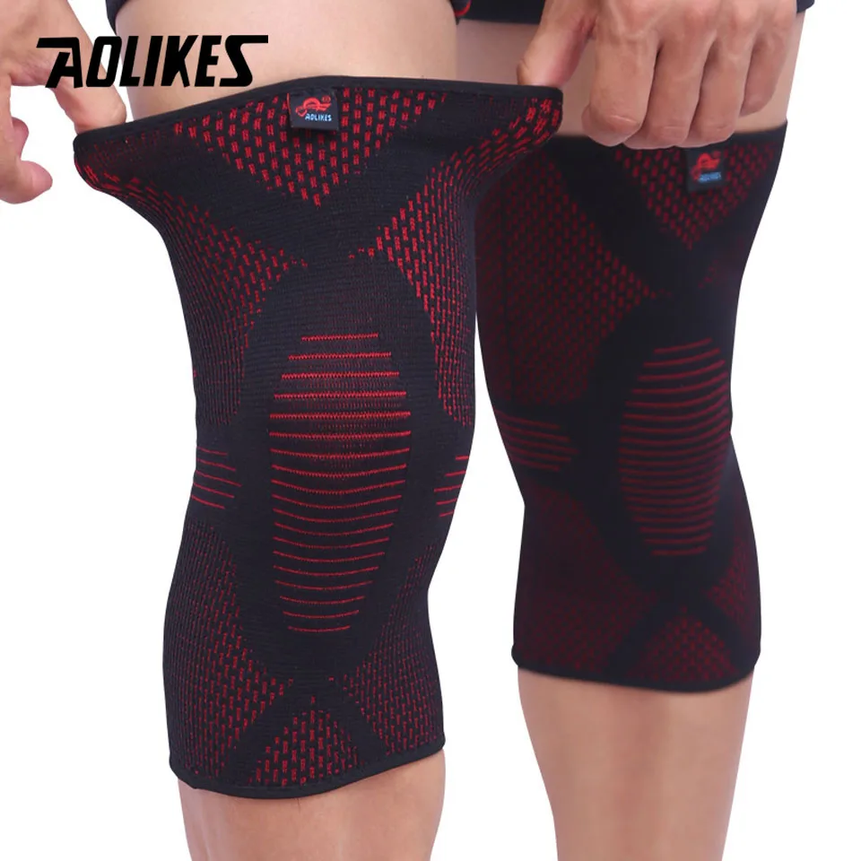 Aolikes 1 pair النايلون مرنة منصات ل الطائرة الركبة دعم الركبة الساق كم الرياضة الساق الركبة هدفين الرعاية الصحية ميوزيك warner