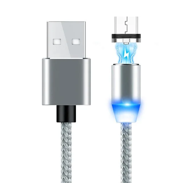 Магнитный зарядный кабель для iPhone Android type-C, магнитный кабель для зарядки мобильного телефона, шнур для быстрой зарядки - Тип штекера: White