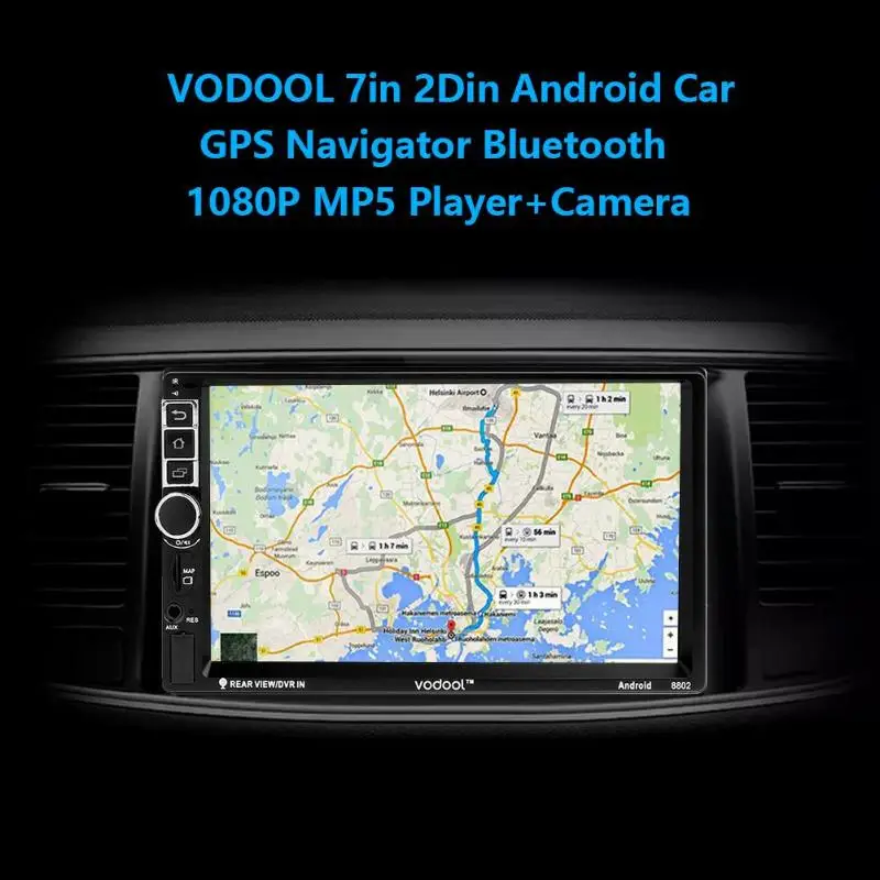 VODOOL 2 Din 7 дюймов TFT сенсорный экран автомобильный gps трекер четырехъядерный Android 7,1 Bluetooth Автомобильный gps навигатор 1080P камера автомобильный MP5 плеер