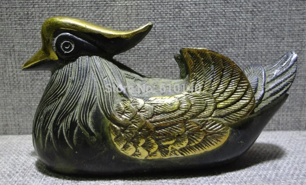 

Chinese pure Bronze Mandarin duck statue #551