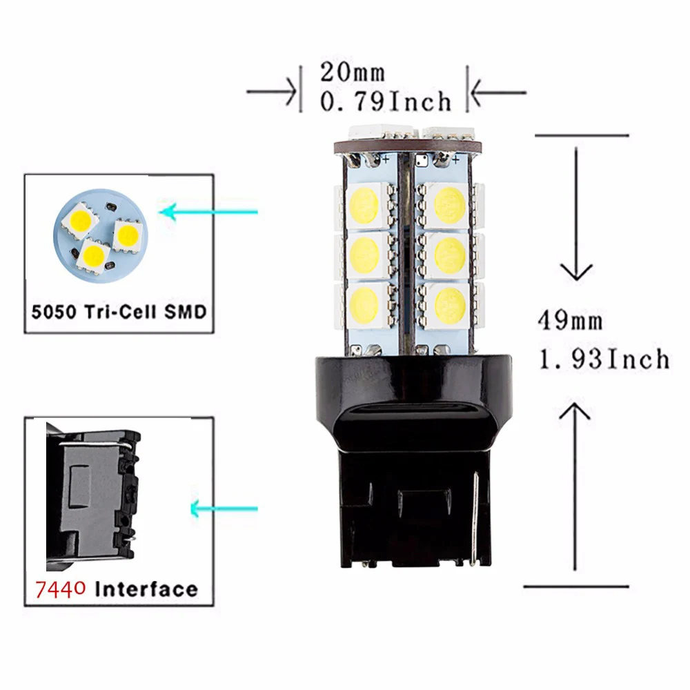 2 шт. T25 3157 18SMD 5050 LED камера заднего вида для автомобиля резервного освещения