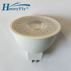 HoneyFly MR16 светодио дный лампы 4 W DC 12 V GU5.3 теплые/холодный белый светодио дный Lamp PC/крышка объектива светодио дный пятно света заменить MR16