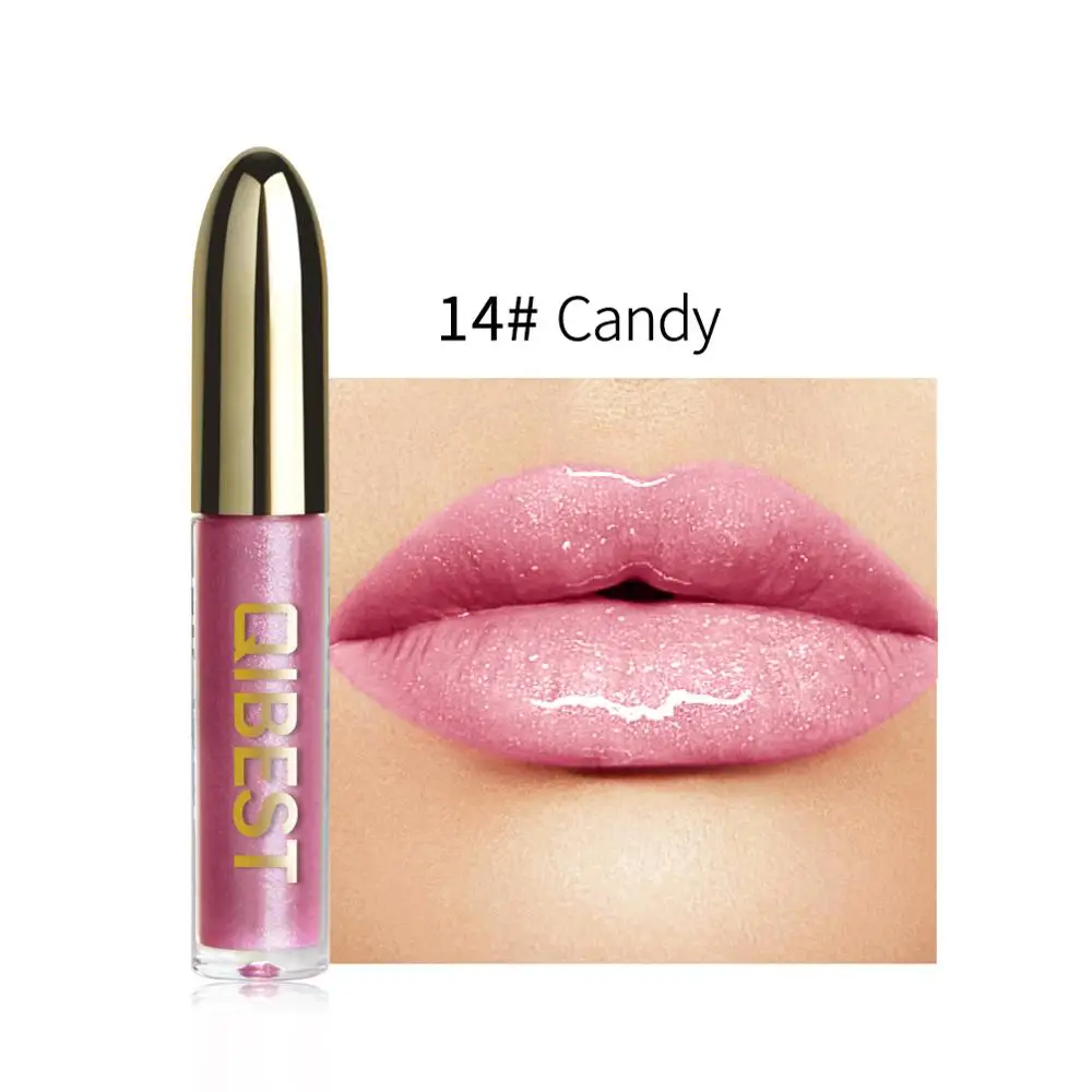 28 Colors Long Lasting Moisturizer Glitter LipGloss Tint Cosmetics Nutritious Shimmer Liquid Lipstick Beauty Lips Makeup maquiag - Color: 14