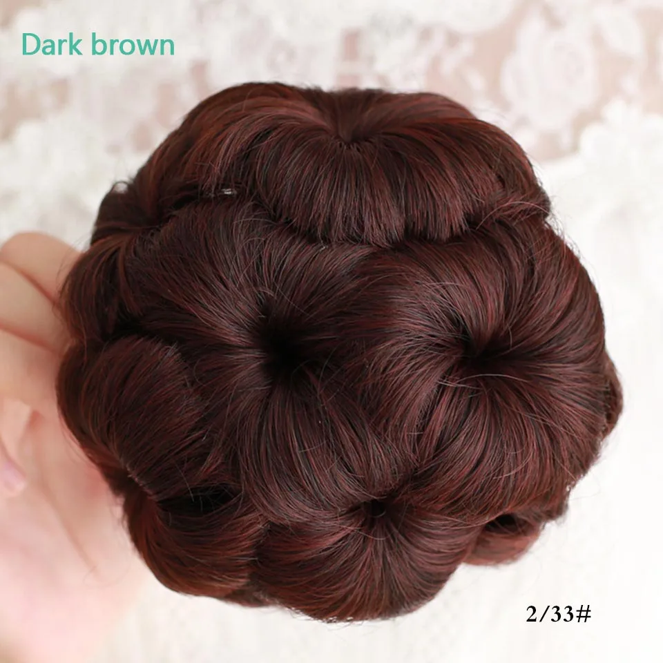 WTB синтетические высокотемпературные волокна шиньон цветы стиль для женщин шиньон волос булочка пончик клип в наращивание волос - Цвет: 2m33