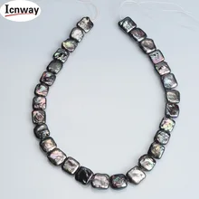 Натуральный AA черный квадратный пресноводный жемчуг 12*12 мм для изготовления ювелирных изделий 15 дюймов DIY ожерелье браслет