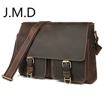 

J.M.D 2019 New Crazy Horse Leather Men's Retro Casual Shoulder Messenger Bag Handbag 1038