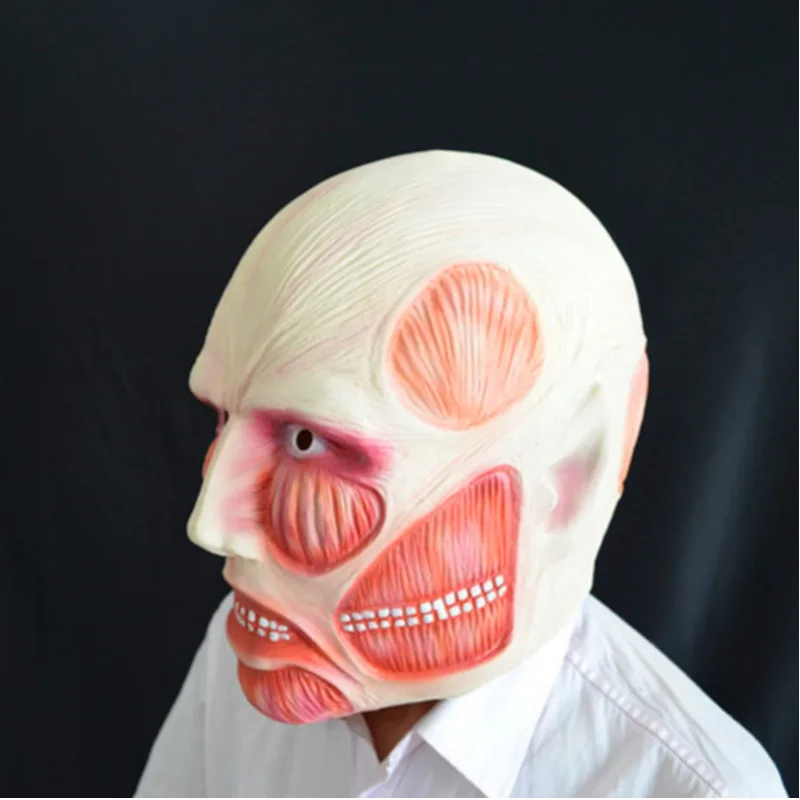 Атака на Титанов Аниме Маска Shingeki No Kyojin Colossal Косплей страшное полное лицо