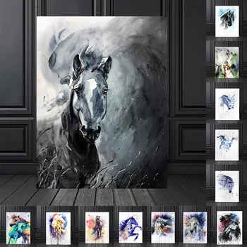 

Creative Colorful Animals Abstract Horse Canvas Wall Art Paintings Decorative Prints Posters Prints for Living Room Home Decor
