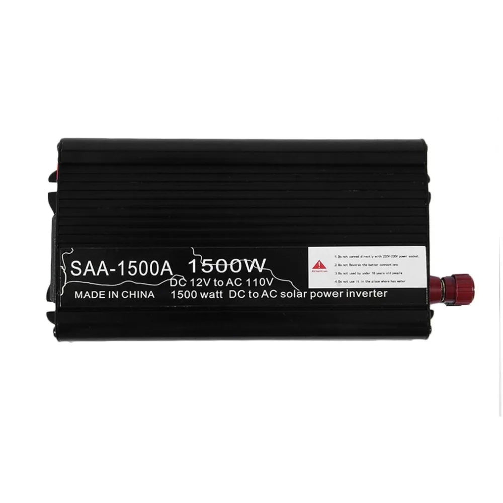 800/1000/1500W Car Aluminum Alloy DC12V To AC110V Auto Power Inverter High Converting Efficiency Charger Converter Transformer