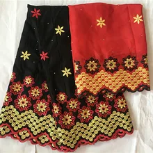 Африканская кружевная ткань, высококачественное швейцарское кружево из вуали, нигерийское шифоновое кружево с камнями 5+ 2 ярдов/партия