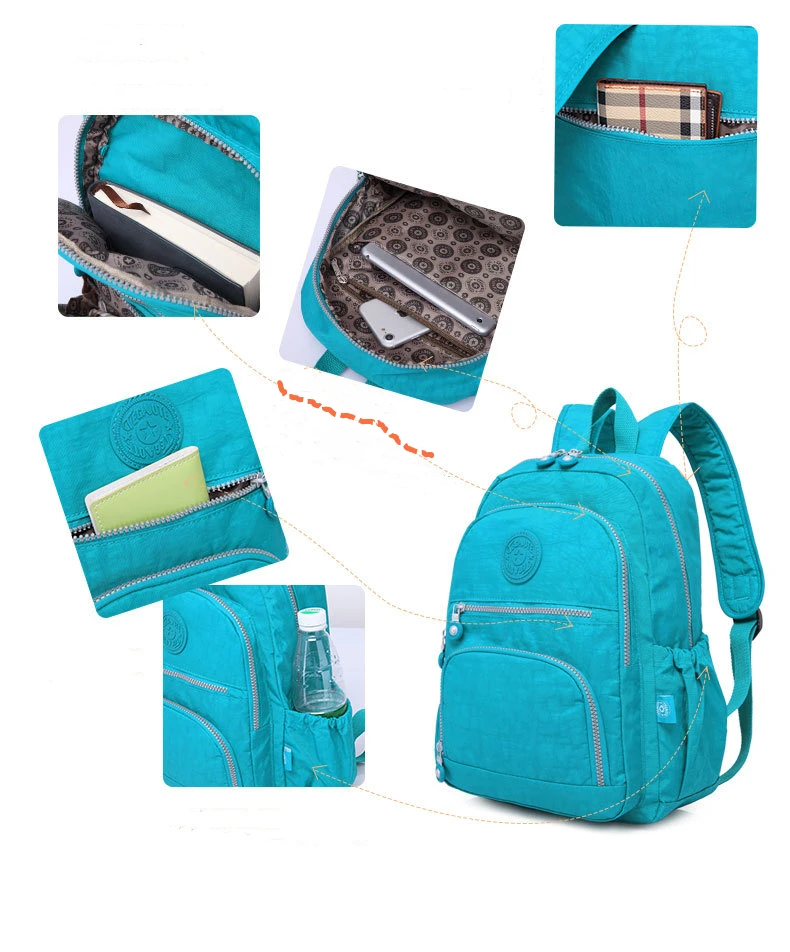 Школьный рюкзак для девочки-подростка Mochila Feminina женские рюкзаки нейлоновые водонепроницаемые повседневные сумки для ноутбука женские сумки