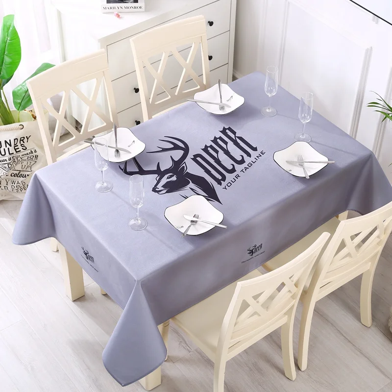 

2019 New Product Printing Color Waterproof Tablecloth Imitation Linen Lace Tablecloth Table Cover Home Decoration