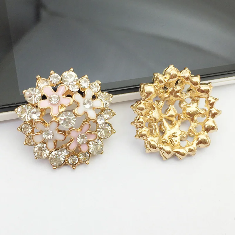 

Free Shipping Wholesale 20pcs/lot 26mm Rhinestone Flatback Button For Hair Flower Wedding Invitation DIY Button ZIJE015