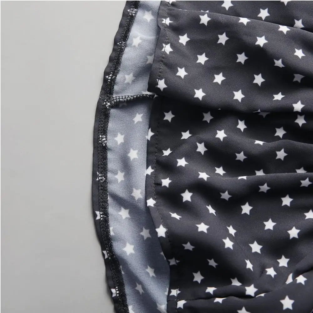 MINSUNDA Black Halter Backless Rompers Women Summer Star Print Casual Rompers Ladies Mid Waist Ruffle Hem Playsuits