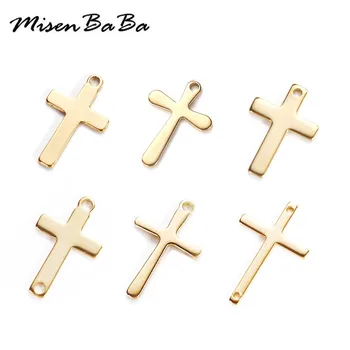 

10PCS/lot Stainless Steel Cross Charms Religious Cross Pendant Charms For Diy Necklace Catholic Pendants Jewelry Making