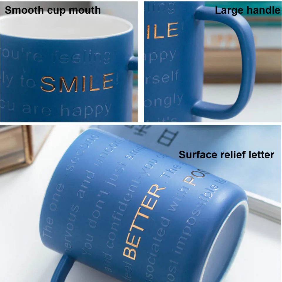 BORREY Creamic кружка керамические чашки для кофе, завтрака, молока, кофе кружка с ложкой китайская фарфоровая чайная чашка простая чашка с буквой
