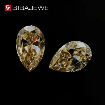 

GIGAJEWE Wholesale Loose Yellow Color Moissanite Gem Stones 5*7mm 1.0ct Excellent Pear Cut for Ring and Necklace