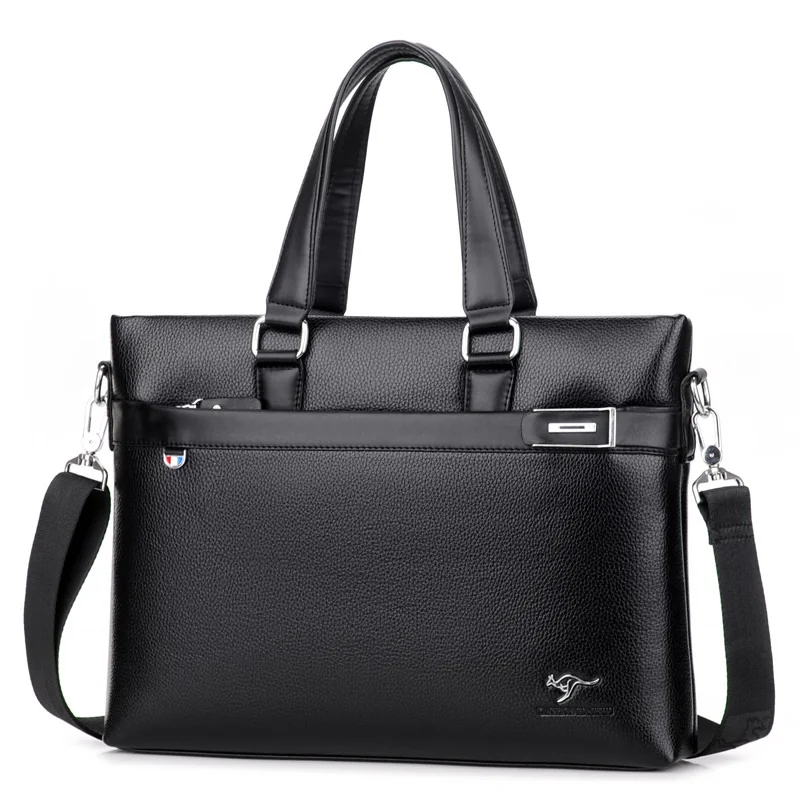 

Famous Brand Business Men Briefcase Bag Leather 14 Inch Laptop Bag Casual Man Computer Messenger Shoulder Bags Portfolio