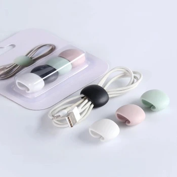 

4PCS Cable Winder Simple Round Clip USB Charger Holder Desk Tidy Organiser Wire Cord Lead for Desktop Cable Fixed New