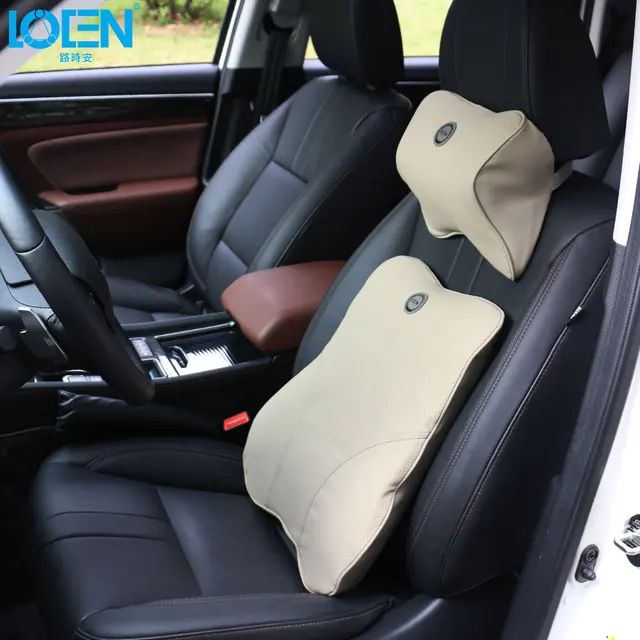 1Set Travel Auto Rest Cushion PU Leather Memory Cotton Car Neck Rest