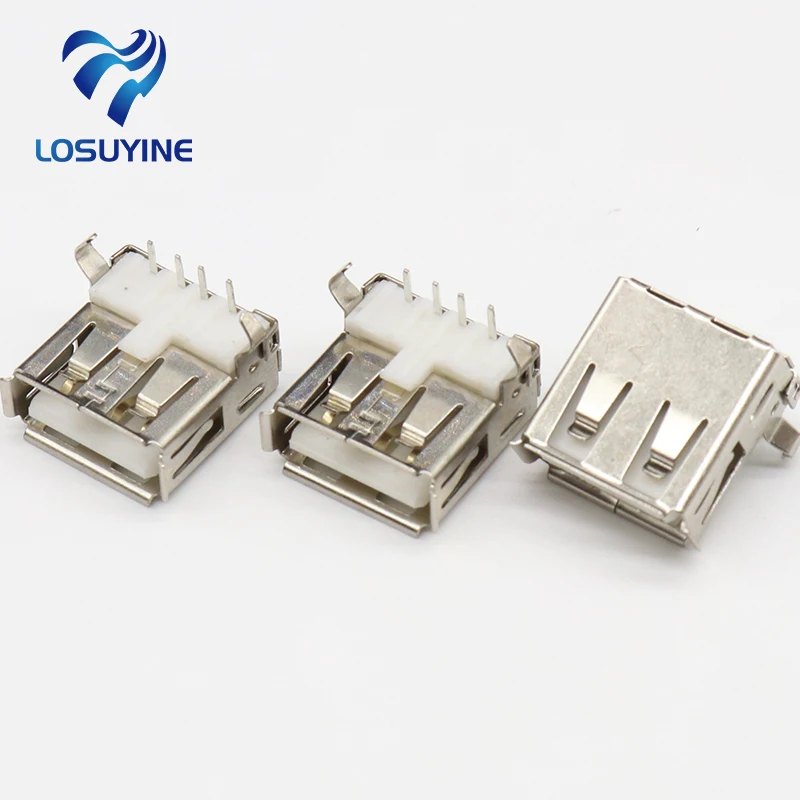 10 шт./лот USB 2 0 4Pin A Тип гнездо разъем G54 фута 90 градусов передачи данных зарядки |