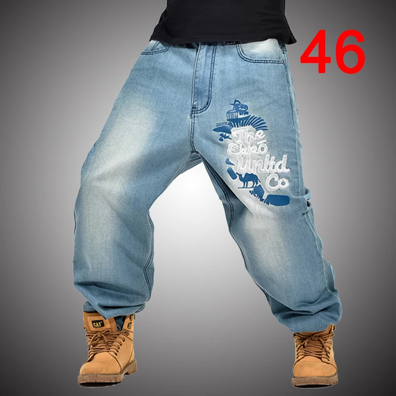 Aliexpress.com : Buy Embroidery Baggy Jeans Men Denim Pants Loose ...