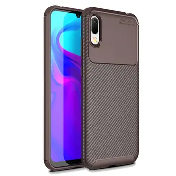 

50pcs/lot For Huawei Y6 Pro 2019 Flexible Carbon Fiber Shockproof Rugged Case For Huawei Y6 Pro 2019