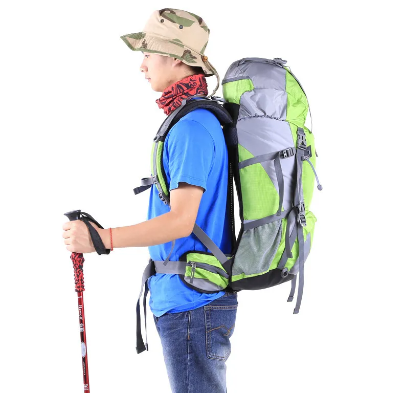 Hewolf outdoor waterproof and tear resistant backpack camping professional mountaineering bags riding equipment backpacks 50L Hewolf outdoor waterproof and tear resistant backpack camping professional mountaineering bags riding equipment backpacks 50L