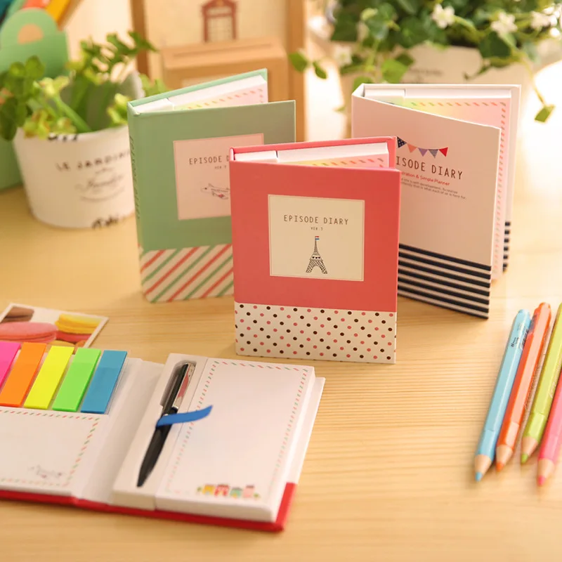 

1PC Novelty Creative Kawaii Mini Memo Pad Comes With Ballpoint Pen Notepad Give Their Children The Best Learning Stationery