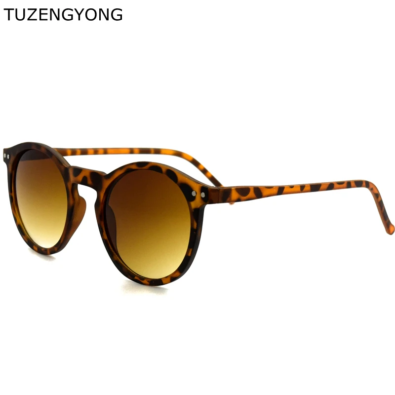 TUZENGYONG Brand designer Round Vintage Sunglasses Women Oculos de sol UV400 Brown lens sunglass