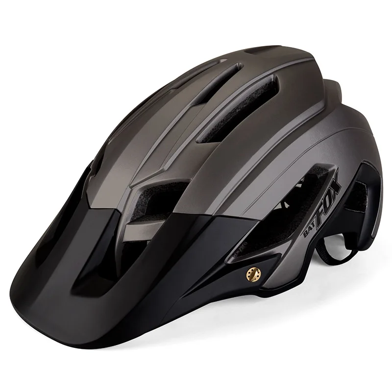 BATFOX литой велосипедный шлем ультра-светильник дорожный шлем летучая мышь лиса DH AM Высокое качество Mtb велосипедный шлем Casco Ciclismo 56-62 см - Цвет: F692 Black