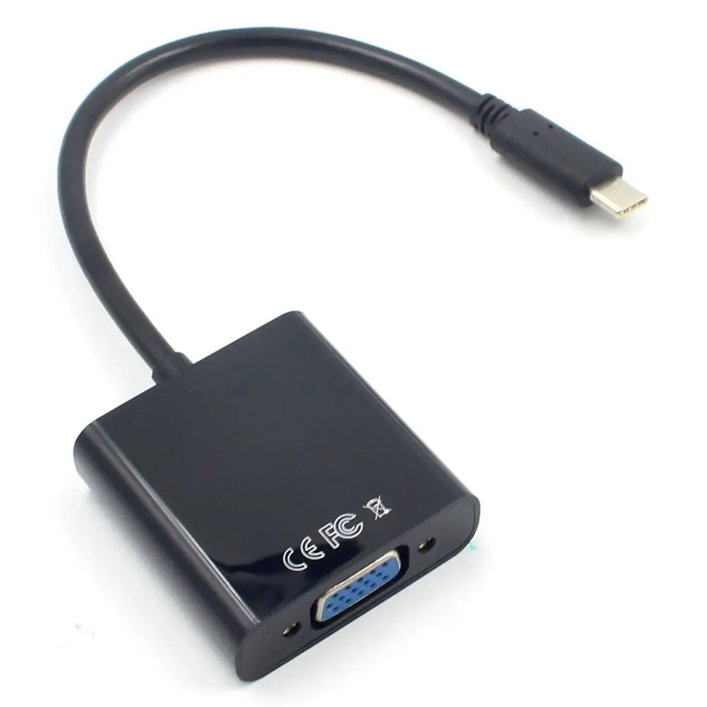 USB3.1 Тип C к VGA Кабель-адаптер USB-C мужчин и женщин VGA видео передачи конвертер 1080P для Macbook 12 дюймов