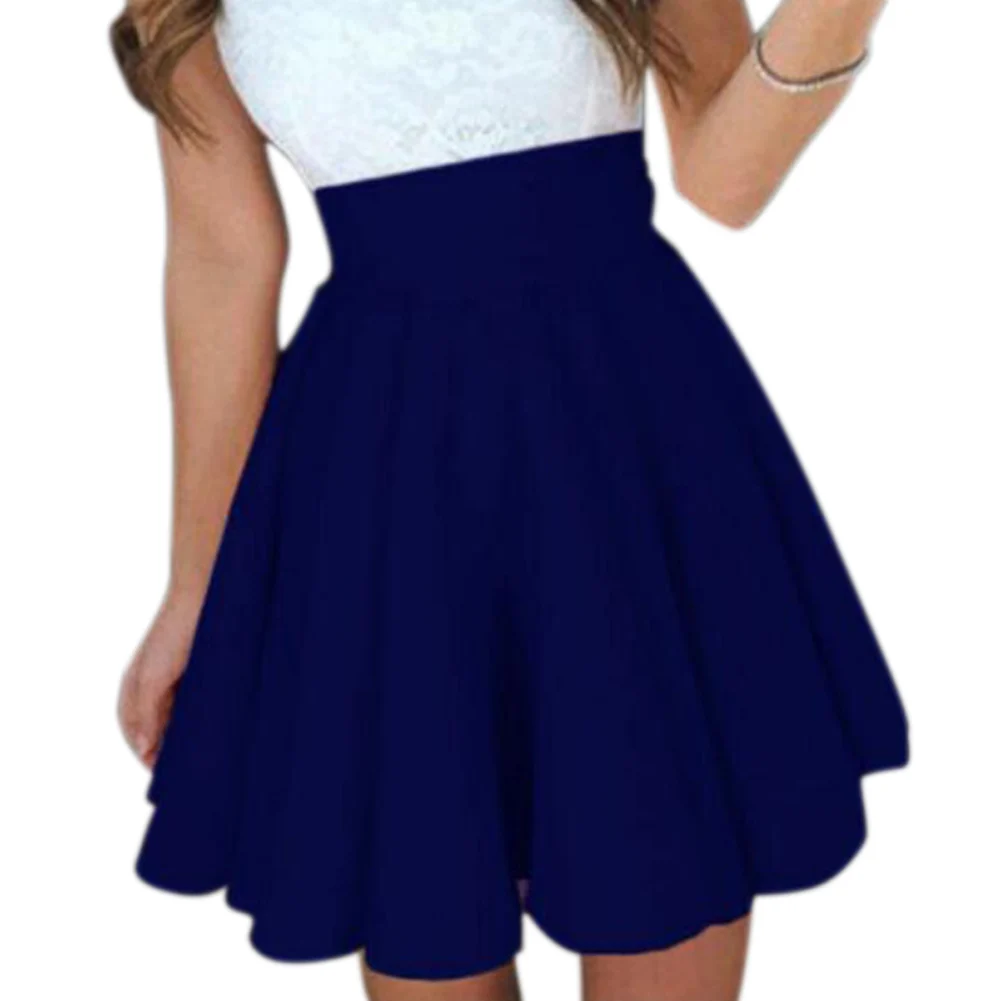 Женская плиссированная юбка с высокой талией, облегающая мини-юбка, повседневные Формальные короткие юбки, вечерние FDC99 - Цвет: Синий