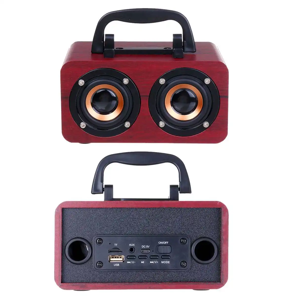 10W Wooden Wireless bluetooth Portable Speakers Subwoofer Stereo Bass System bluetooth Speaker TF USB MP3 Player Home Amplifier