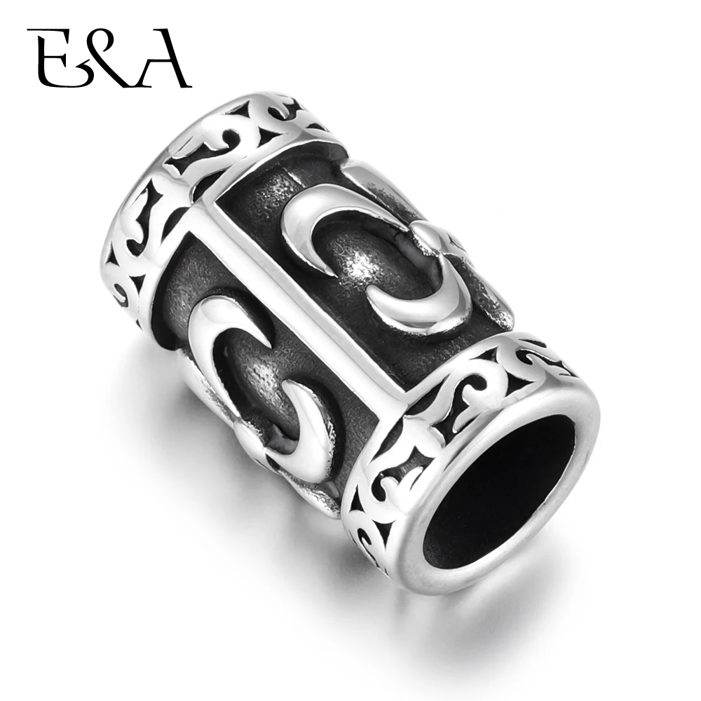 

Stainless Steel Slider Tube Beads Blacken Slide Charms Large Hole 8mm Bead for Bracelet DIY Accessories Jewelry Making Supplies