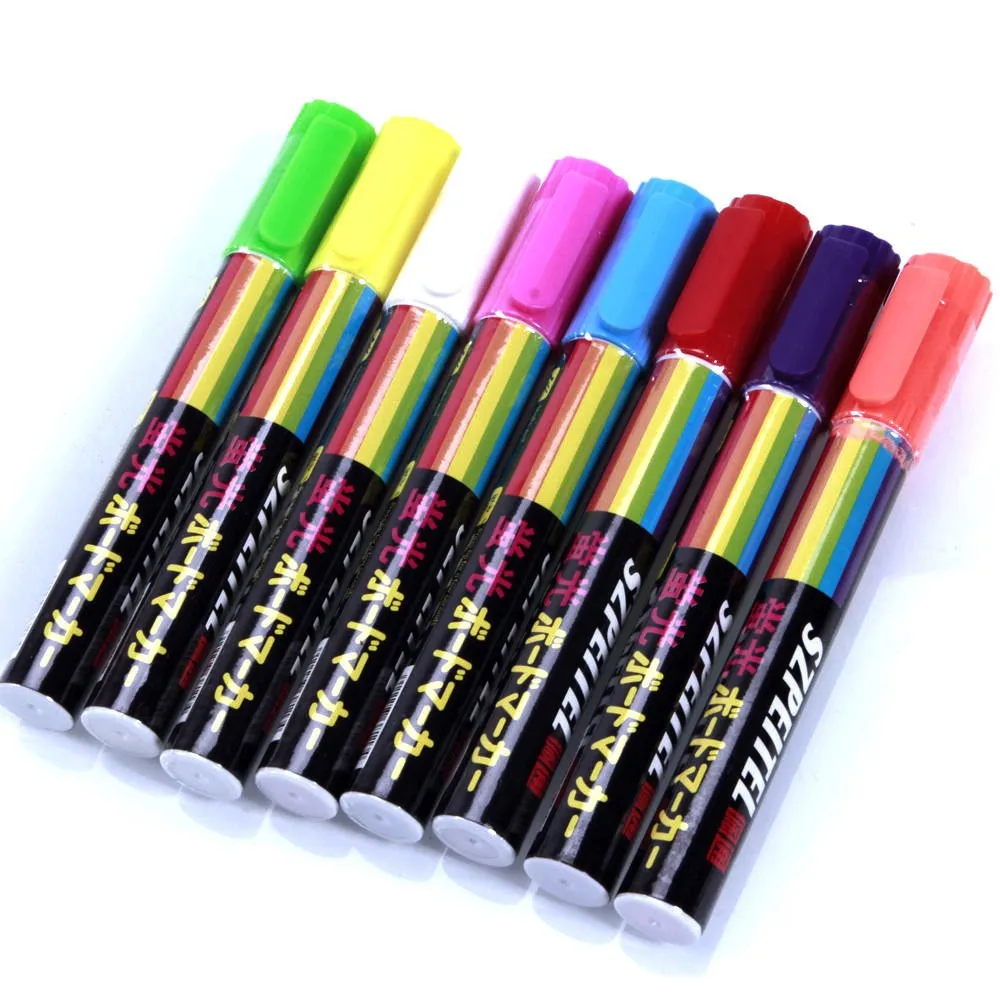 HURRISE Stylo pour tableau noir Stylo Craie Liquide Surligneur Stylo de  Tableau Noir Fluorescent Marqueur Effaçable Coloré