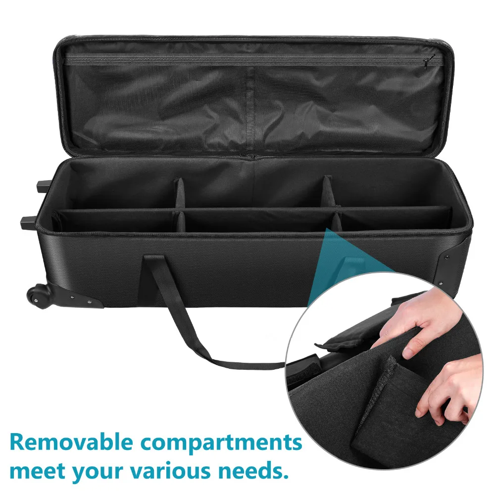 US $145.49 Neewer 44 Inches Rolling Camera Case Anti Shock Detachable Padded Compartment Tripod Case Durable Waterproof For Cameratripod