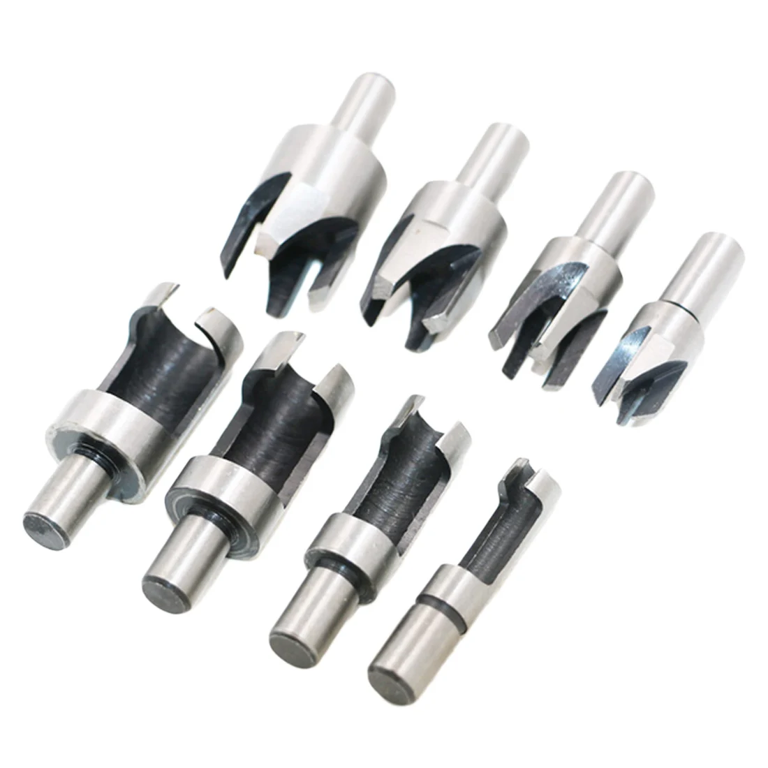 Straight Four Tooth Chamfered Cutters 8pcs Hole Wood Plug Cutter