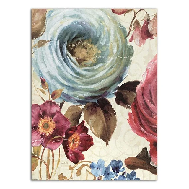 Vintage Flower Birds Animals Canvas Painting Nordic Home Decoration Posters and Prints Wall Art Picture for Living Room No Frame - Цвет: no frame2