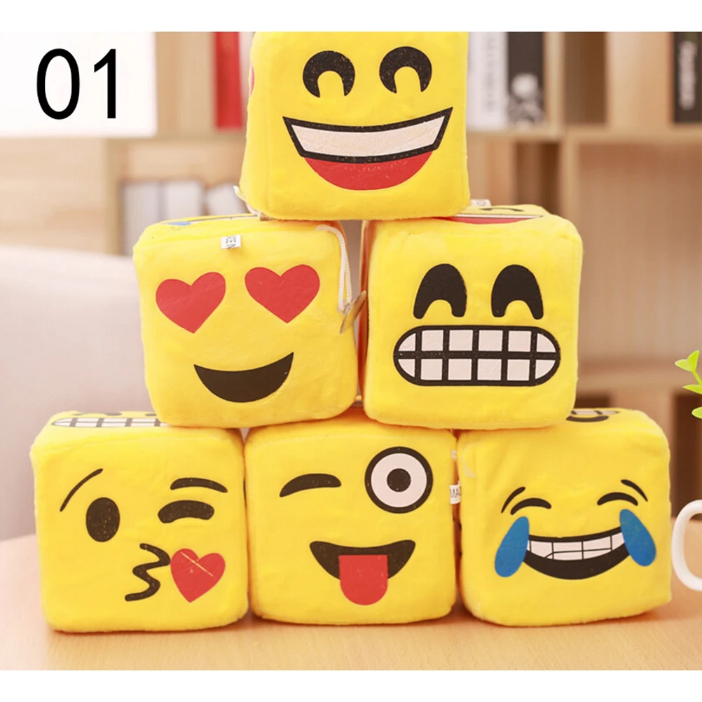 Anak Kartun Emoji Ekspresi Plush Mainan Dadu Dadu Mewah Stuffed