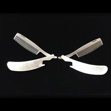 Professional Men’s Mustache Comb Anti Static Stainless Steel Folding Comb Can Be Use As A Bottle Opener #224659