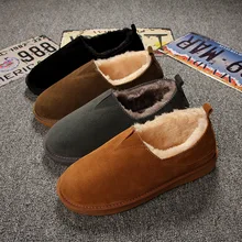 Удобные теплые мужские кожаные ботинки для отдыха; сезон осень-зима; нескользящие женские зимние ботинки из бархата